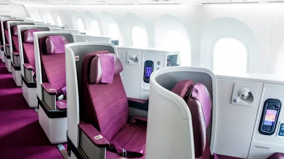 The current configuration features 30 reverse herringbone business class seats in both versions of the type that the airline has