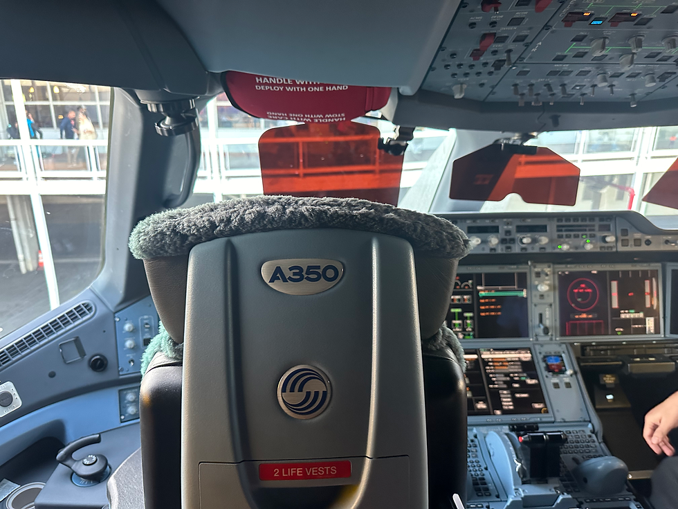 I even got to check out the cockpit of this A350. Add it to the resume!