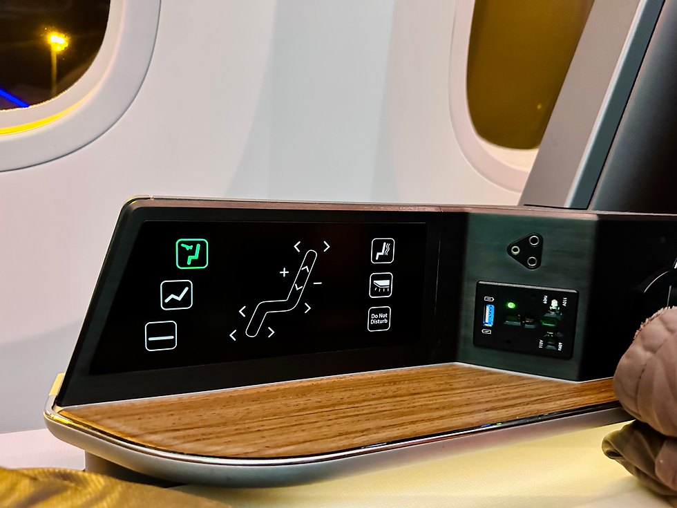 EVA Air 787-10 Business Class Seat Controls