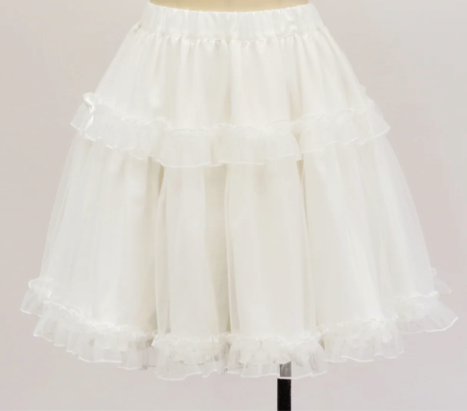 Класическа Обемна Пола с Тюл (Бяла) €56,24