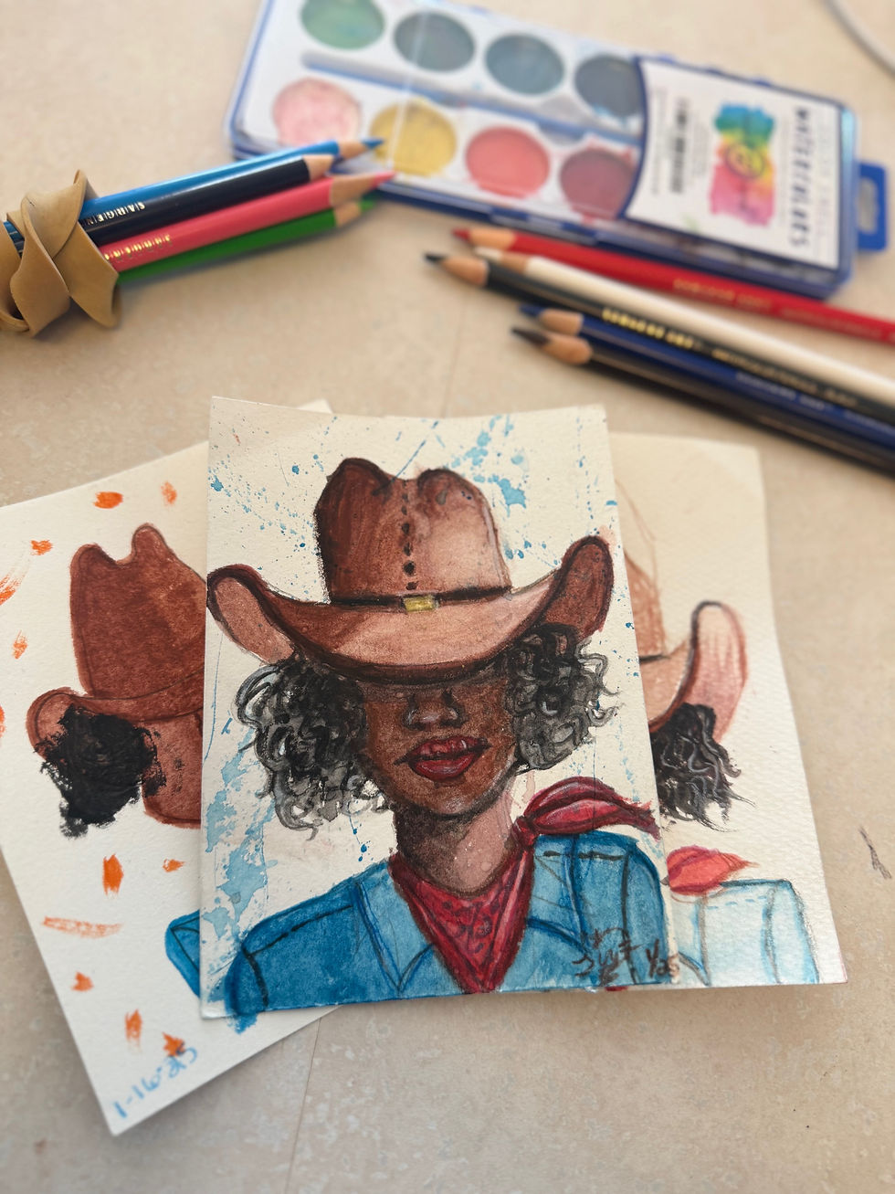 Witte Watercolors - Cowboys on Canvas