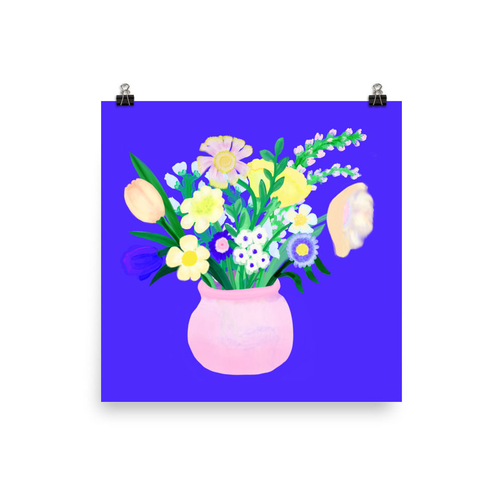 Pink Vase on Purple