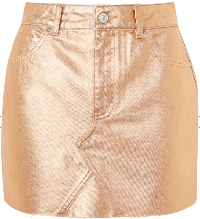 Topshope Denim Rose Gold Skirt