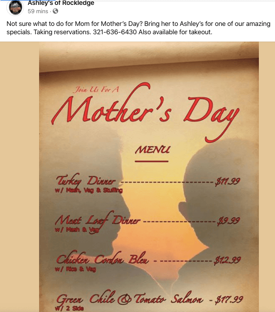 Download MOTHER'S DAY Restaurant Specials near me in Brevard: Menus ...