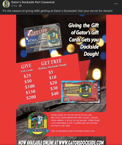 Check out these local restaurant gift card deals for this year's 2020 holiday season!