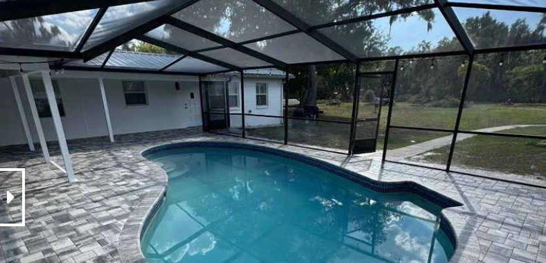 pool patio after