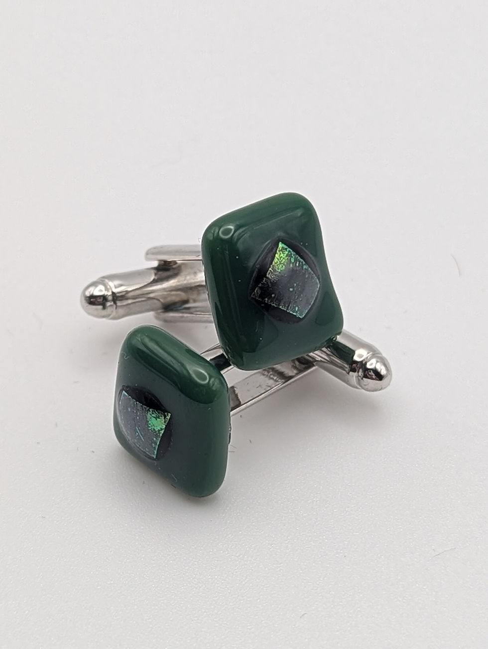 Thumbnail: Hand Crafted  Dichroic Glass Cufflinks 