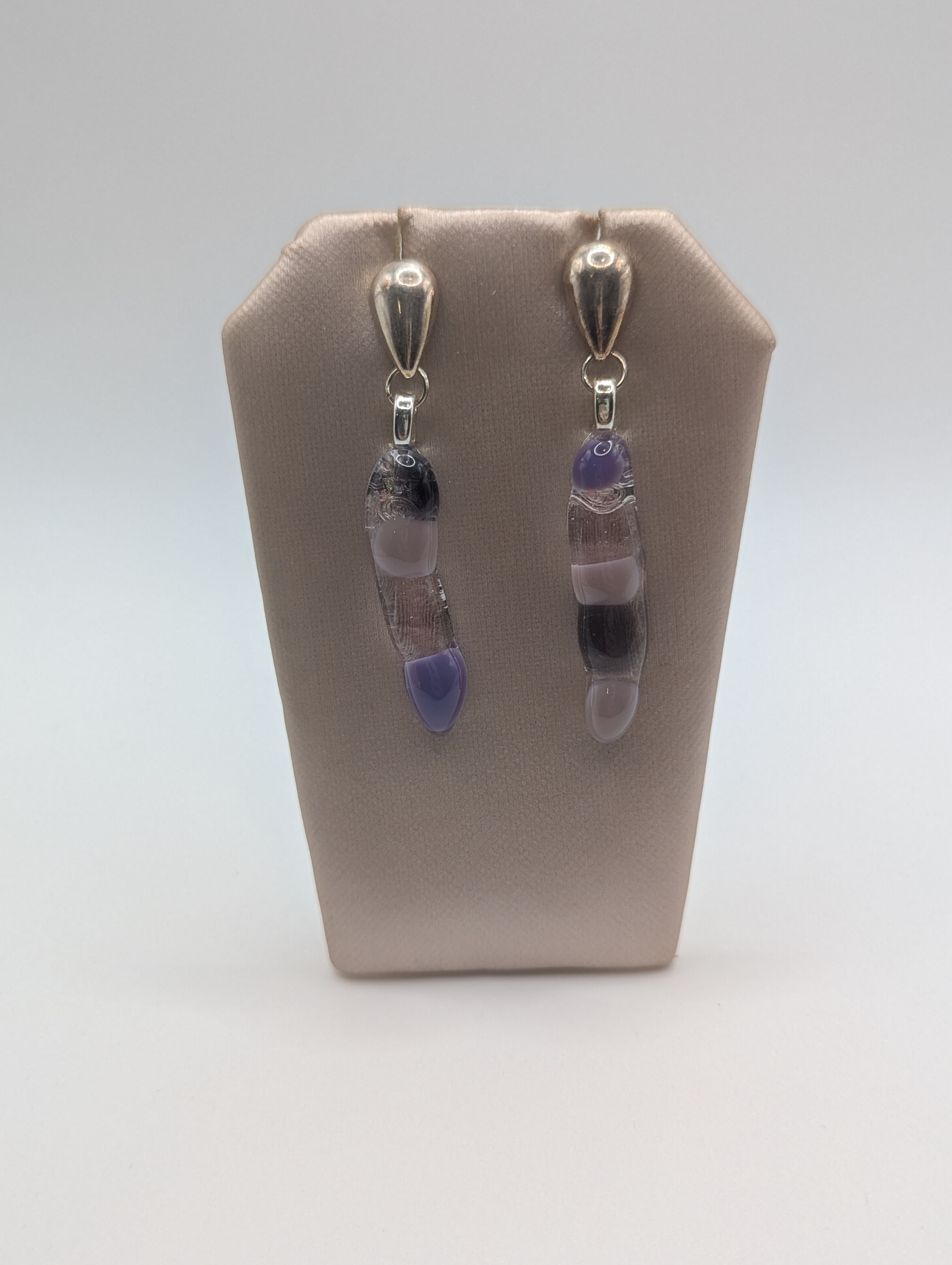 Purple Glow Worm Post Drop Earrings