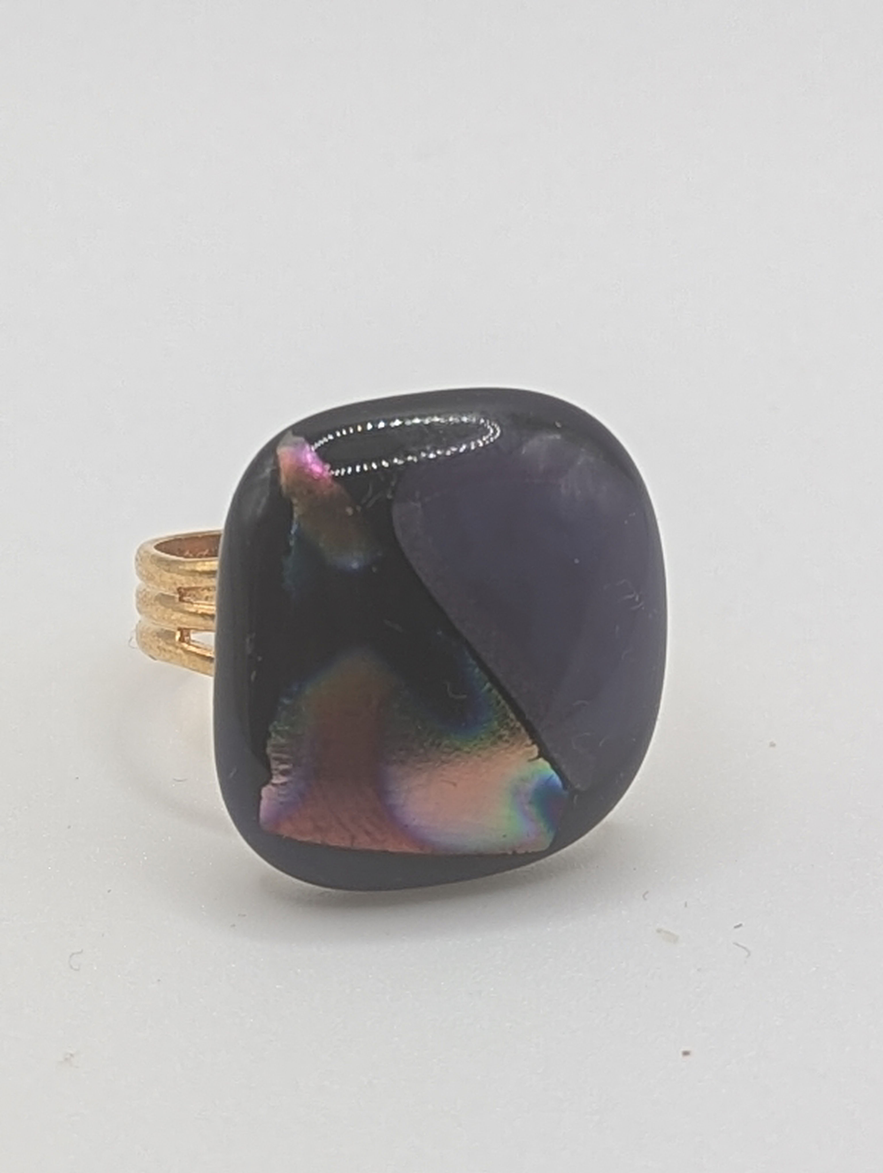 Purple & Dichroic Statement Ring
