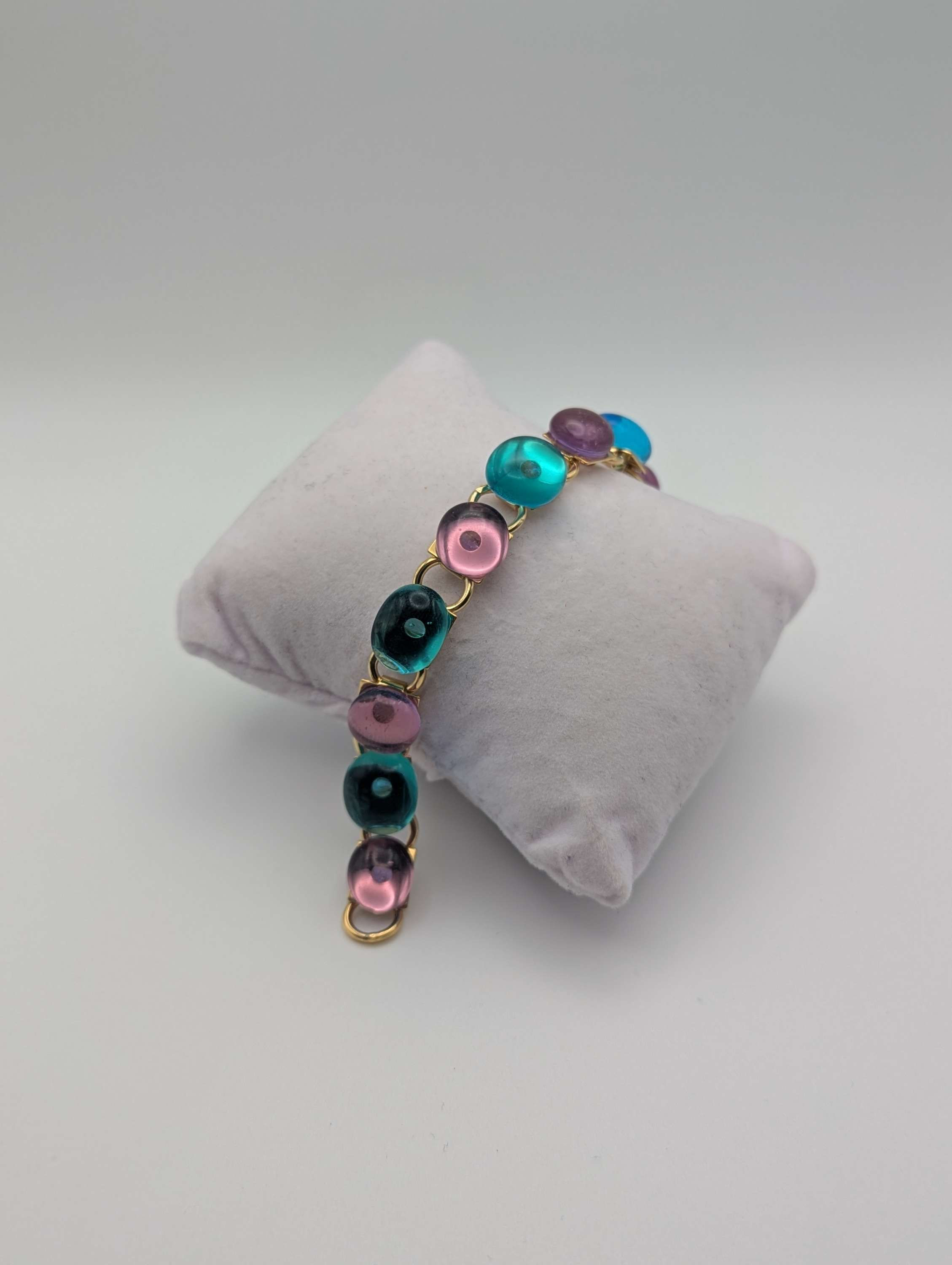 Pink & Aqua Hand Crafted bracelet