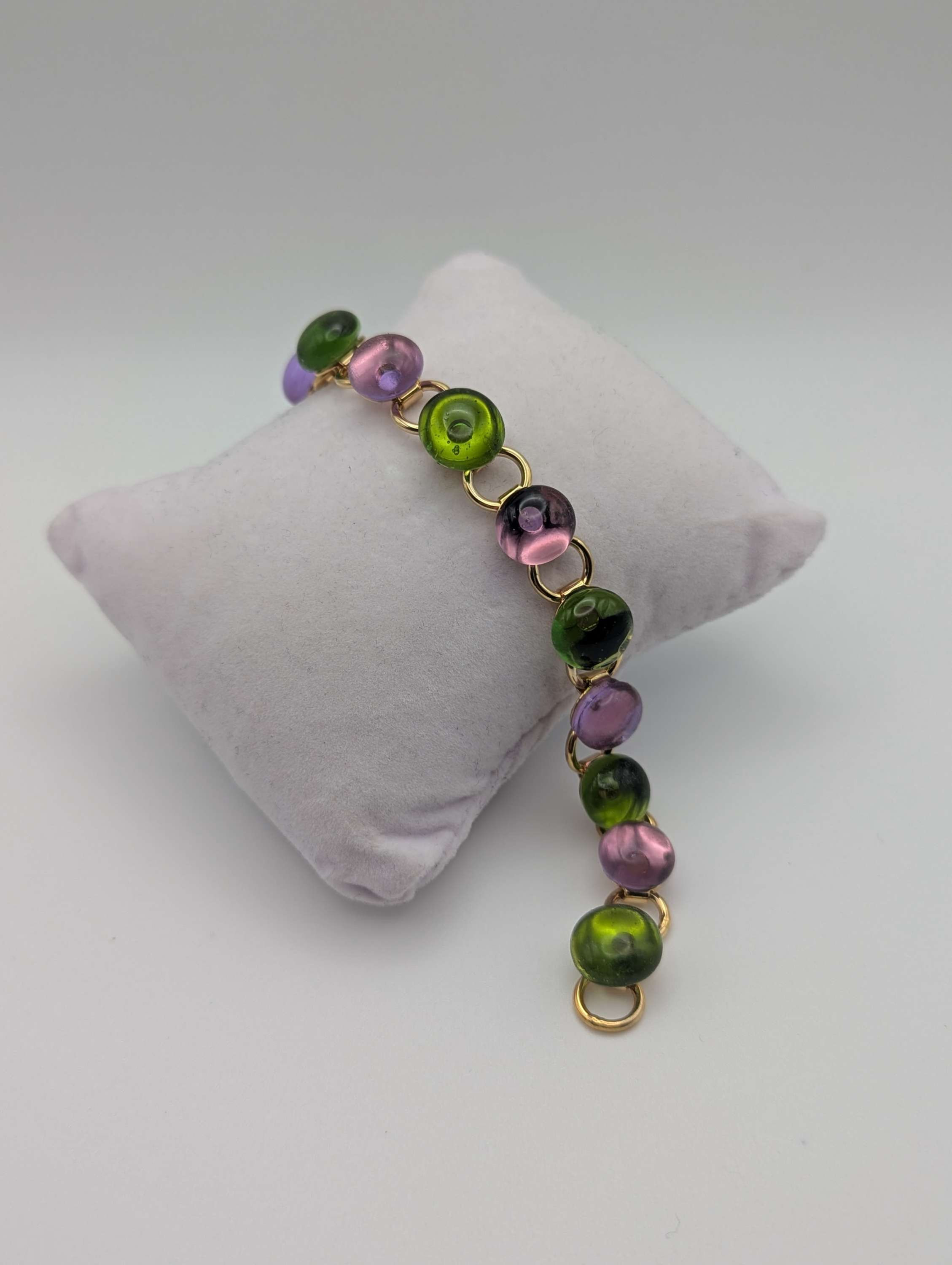 Pink & Green Hand Crafted bracelet