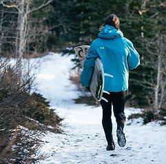 Ben Murphy walking in the snow