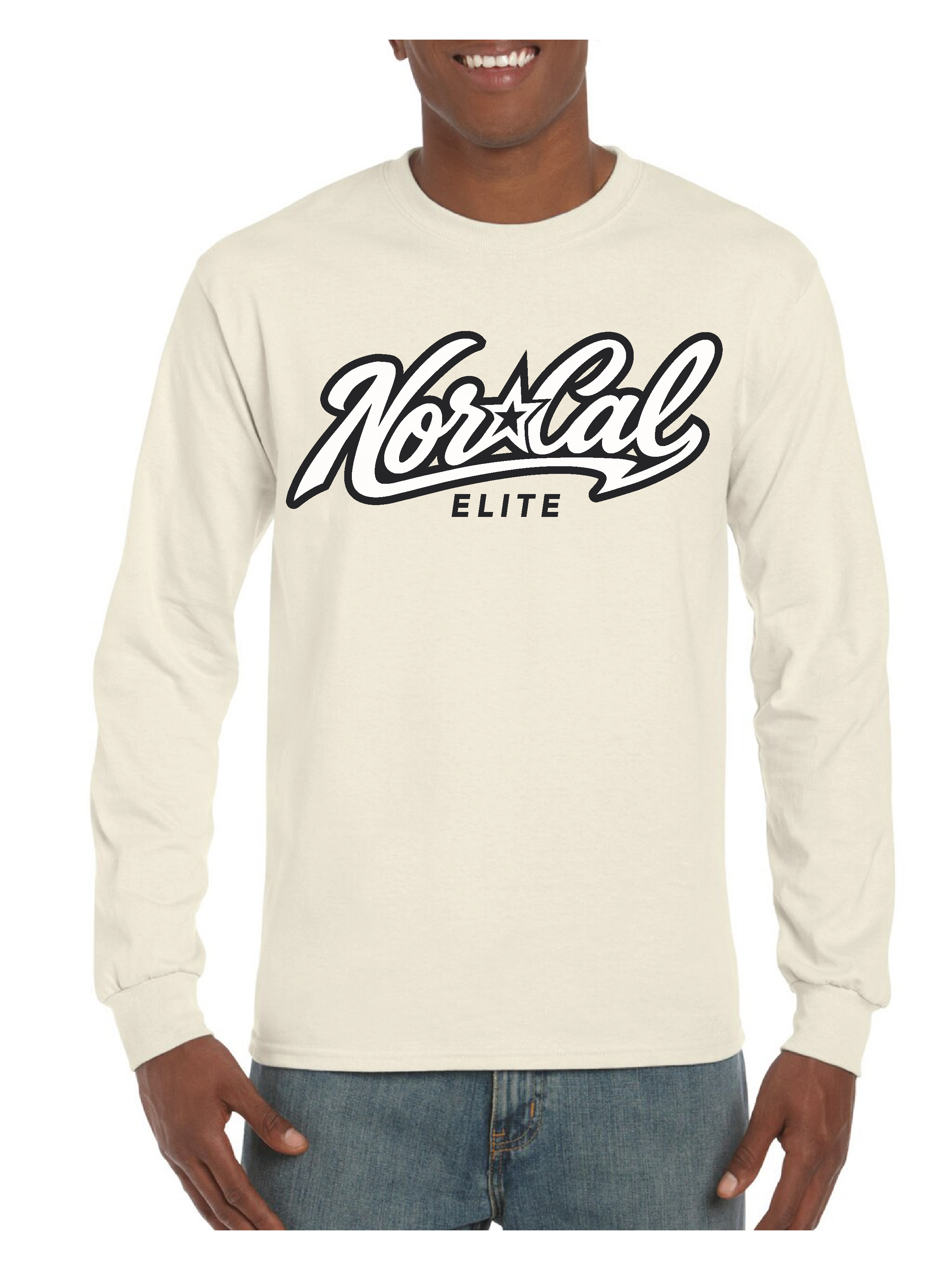 Nor Cal Script Long Sleeve T-Shirt | Natural & Black