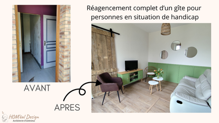 Longère métamorphosée en gîte accessible aux PMR
