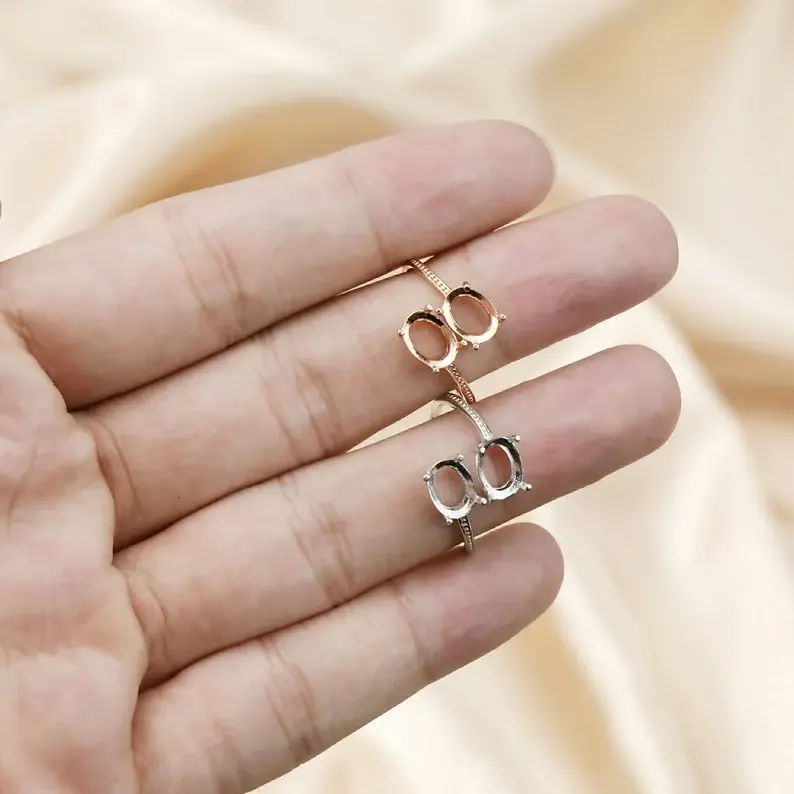 double setting oval blank