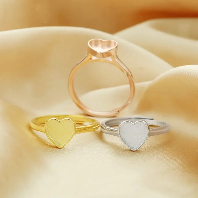 heart inlay ring blank
