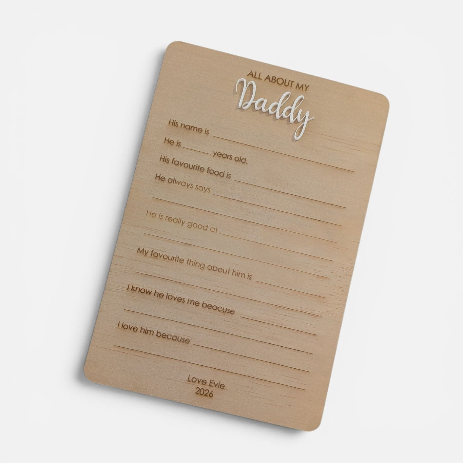 All about My Dad Board