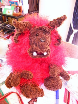 Ludo - crocheted by Sam Hughes