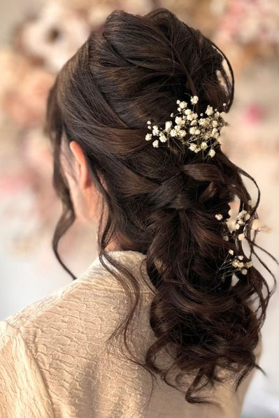 Boho Braid with fresh flowers