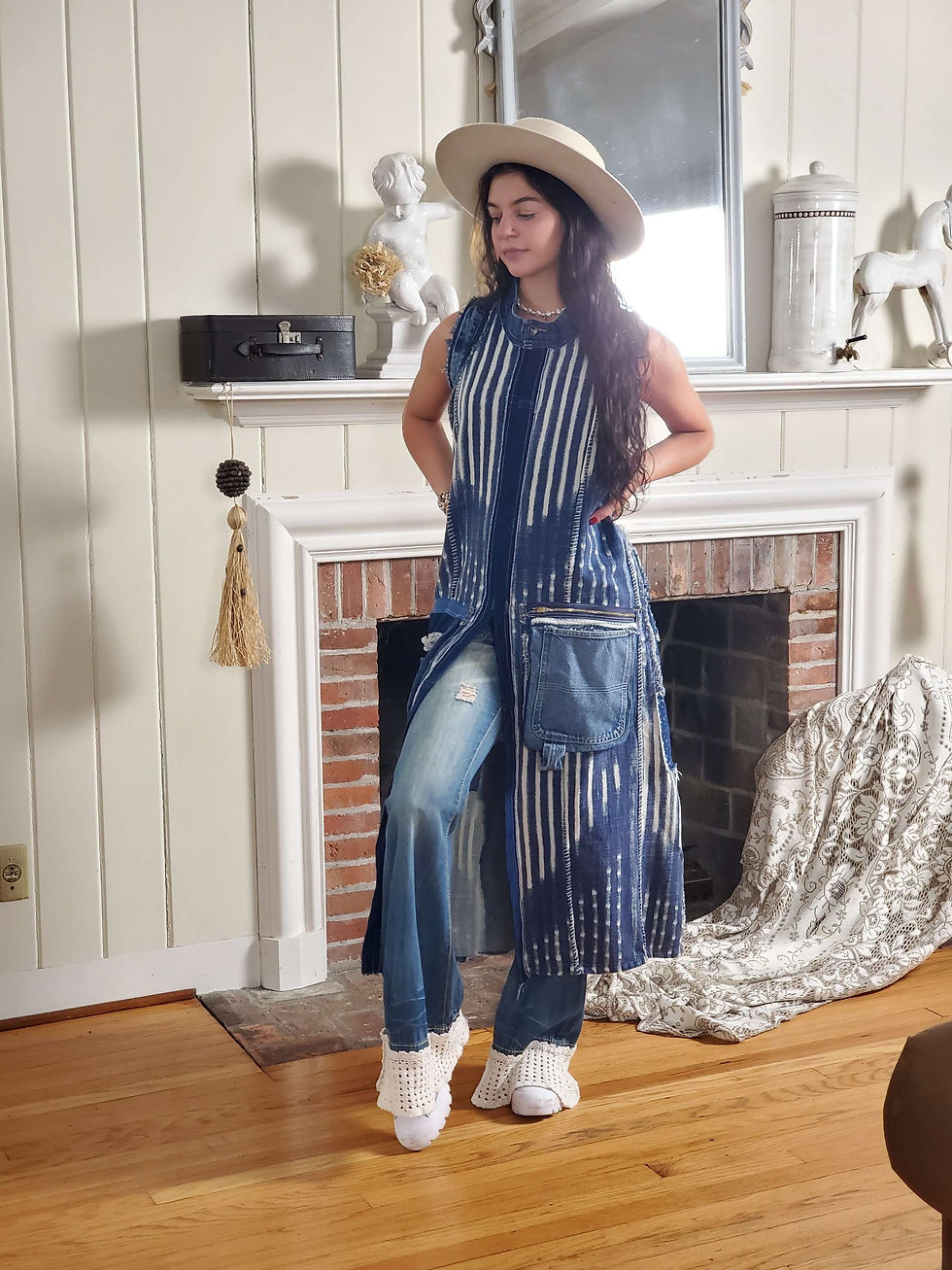 Thumbnail: Azul Denim long Vest/Duster 