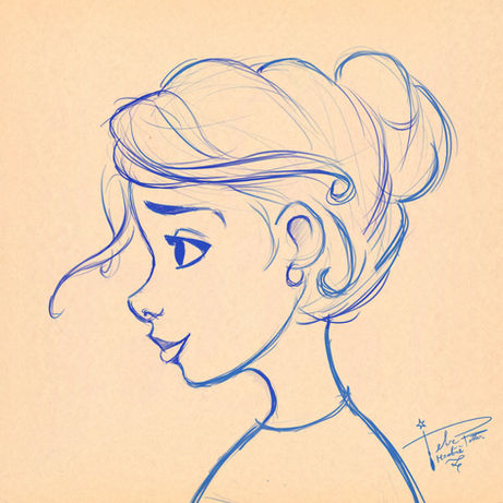 disney, style, drawing, kresba, ilustrace, illustration, head, petr machane, petr potter, girl, dívka, holka, anime, manga