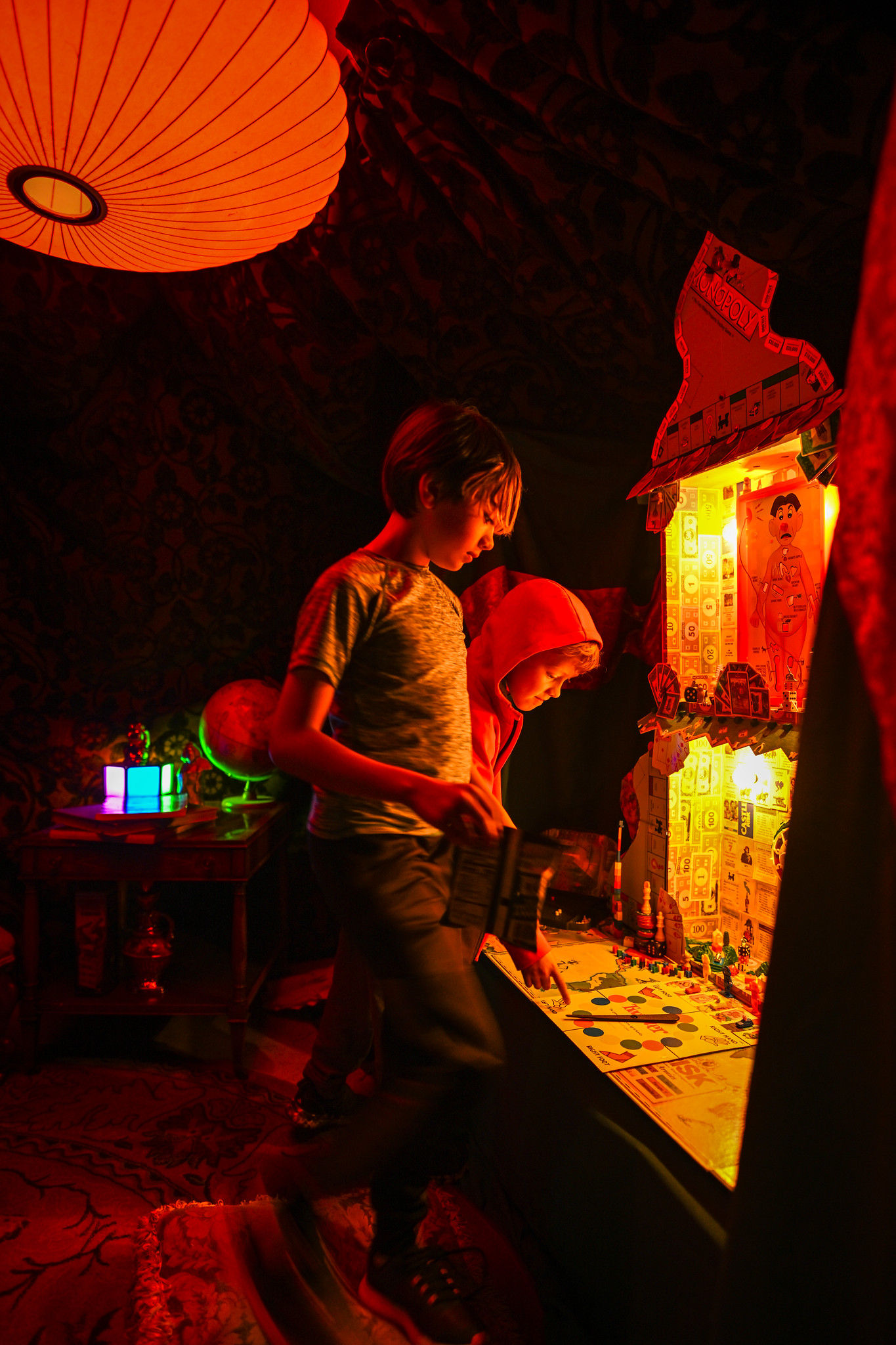 Visitors explore The Age of Nostalgia, a pop-up installation in downtown Bellingham.