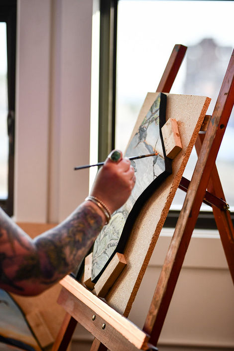 Live art at Rising Tide, an artist speaker series created by Paper Whale.