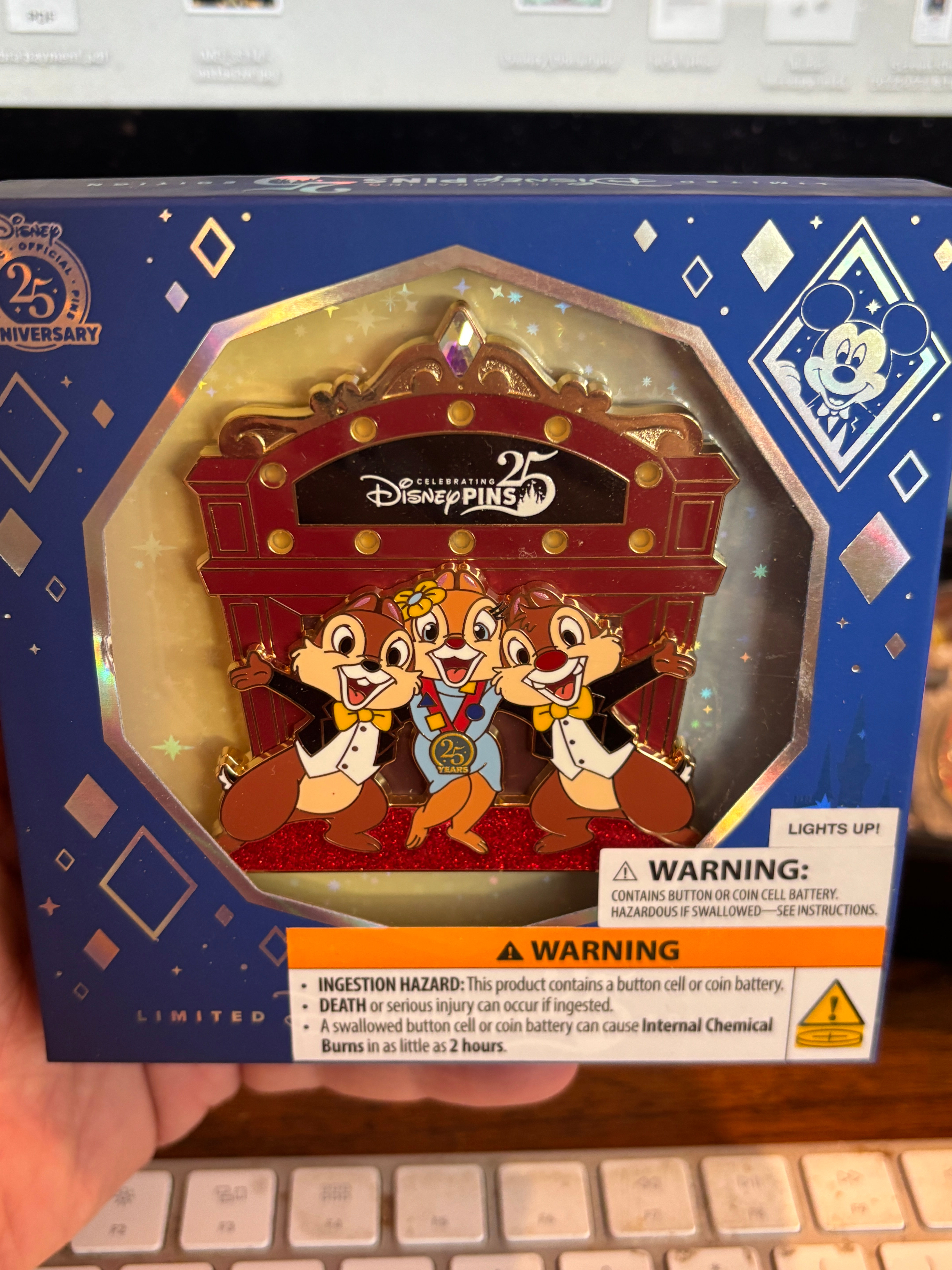 Disney 25th Annual Event Exclusive, Celebration Pin - Chip, Dale & Clarice
