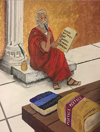 Painting of Aristotle with screepla