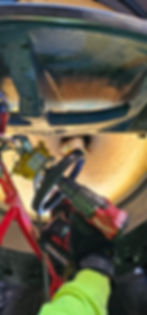 High angle view of rescue team preparing for confined space entry