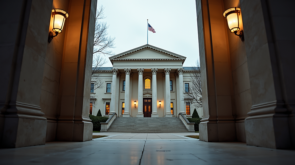Eye-level view of a courthouse entrance in Oregon