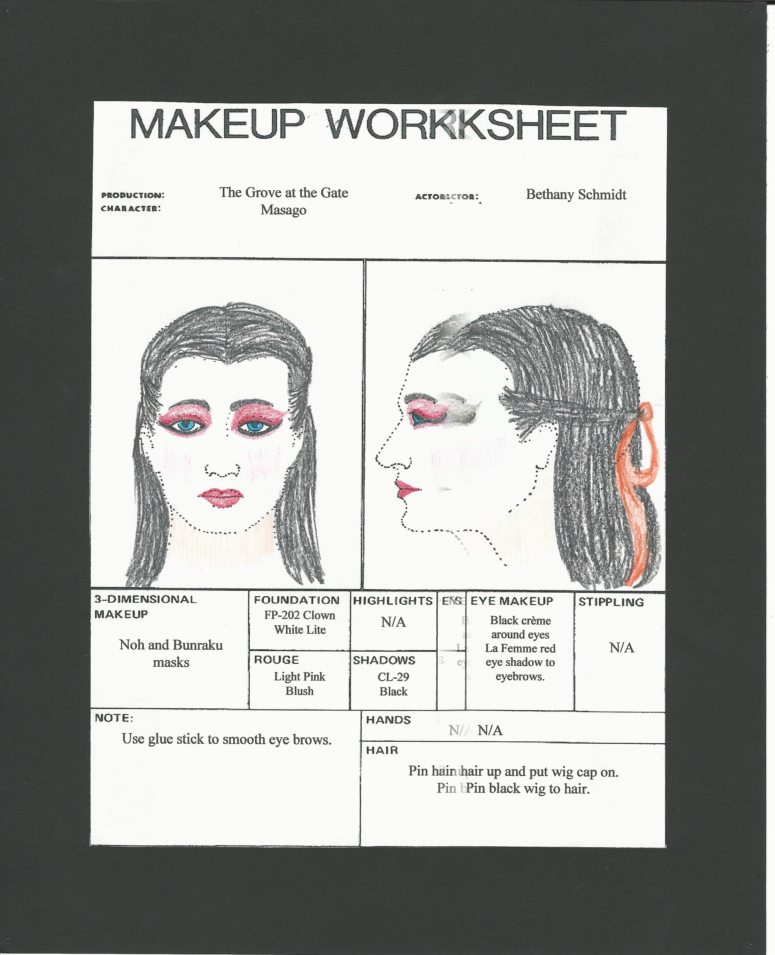 Hair Makeup Worksheet Makeup Vidalondon