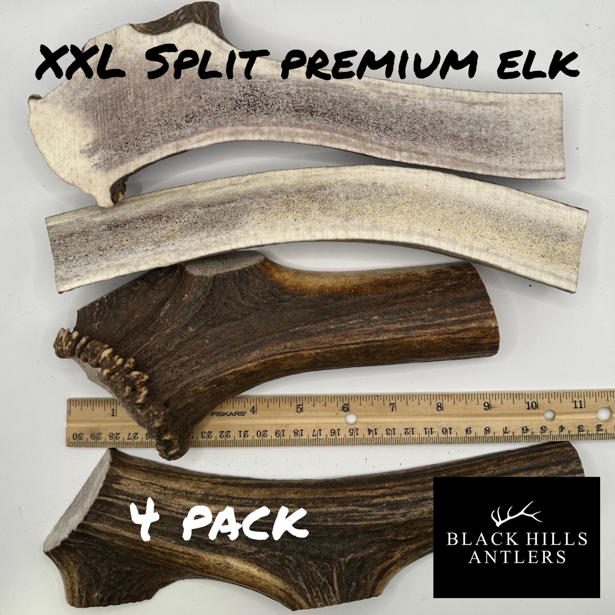 XXL Premium Split Elk Antler Dog Chew - 2 and 4 Packs