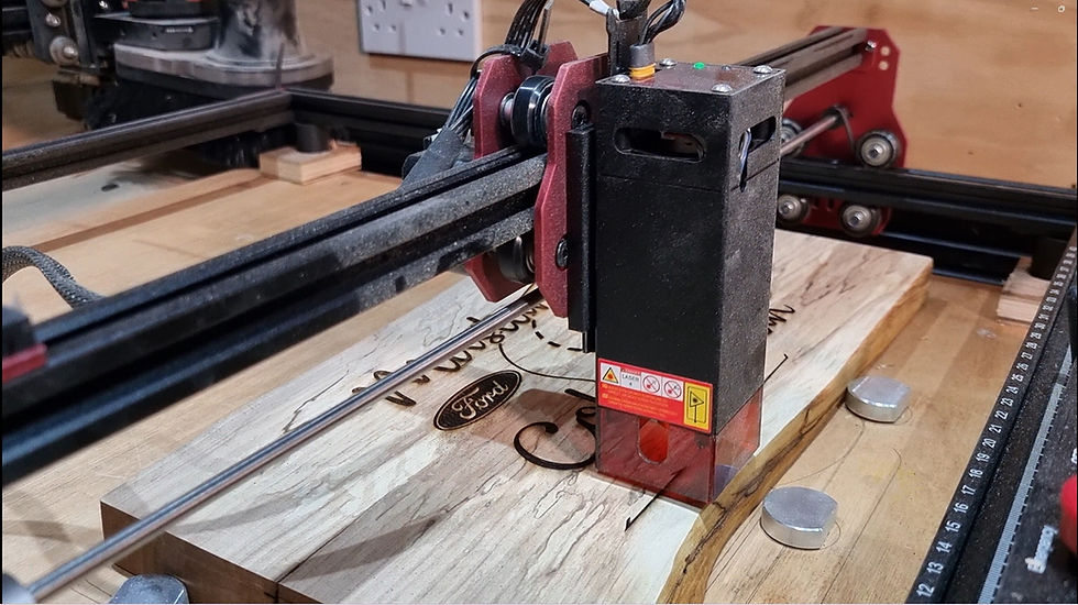 algolaser 5w diy laser engraving a piece of spalted alder