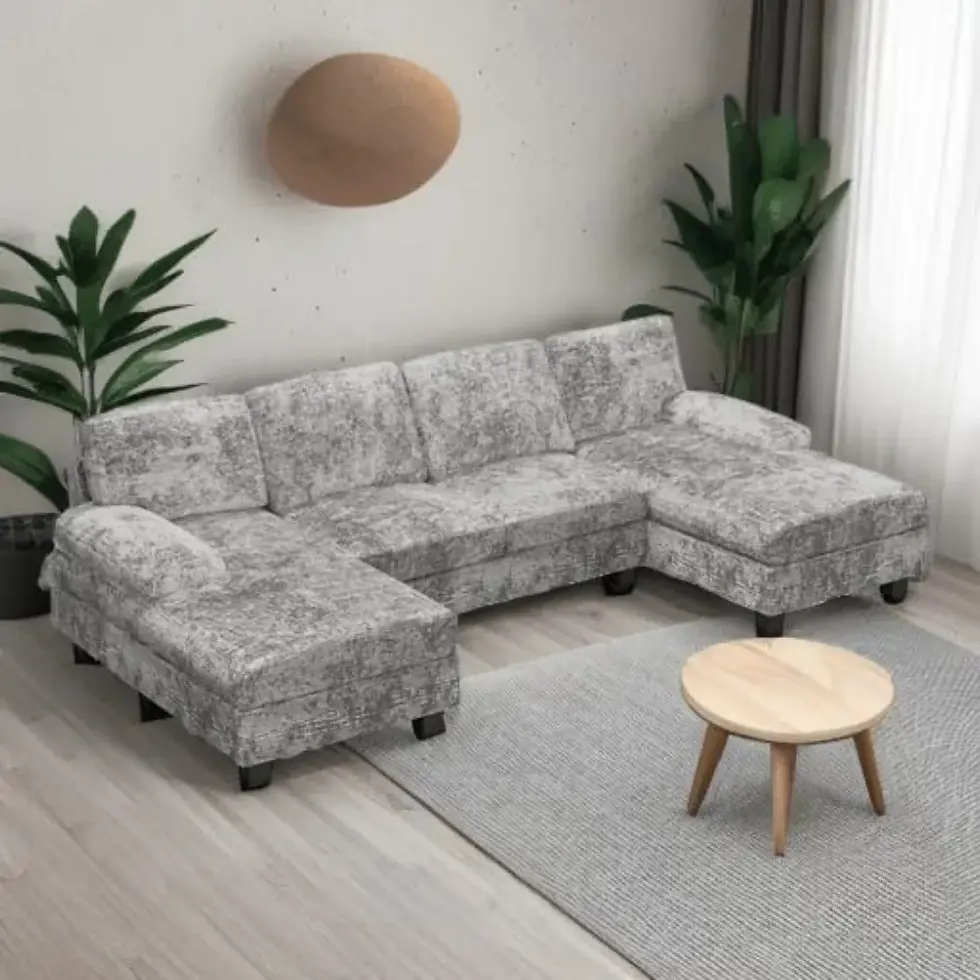 Thumbnail: Convertible Sectional Sofa Couch, 4 Seat Sofa Set for Living Room