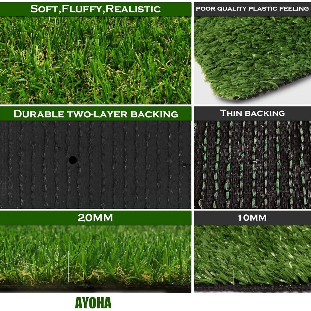 Artificial Lawn 0.8 Inch Realistic Fake Grass Rug Indoor Outdoor Lawn Landscape