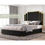 Thumbnail: King Size Bed Frame and 65" Headboard, Upholstered bed with Golden Plating Trim