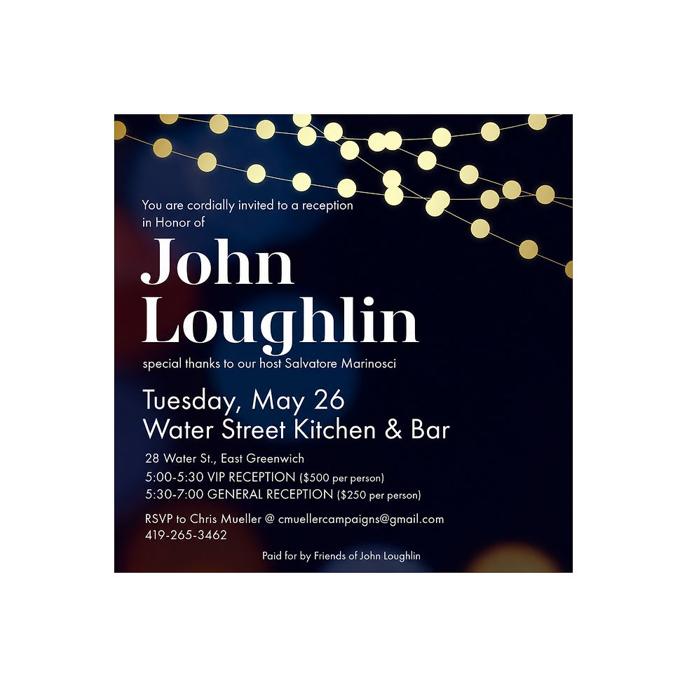 John Loughlin Fundraiser For RI Lieutenant Governor