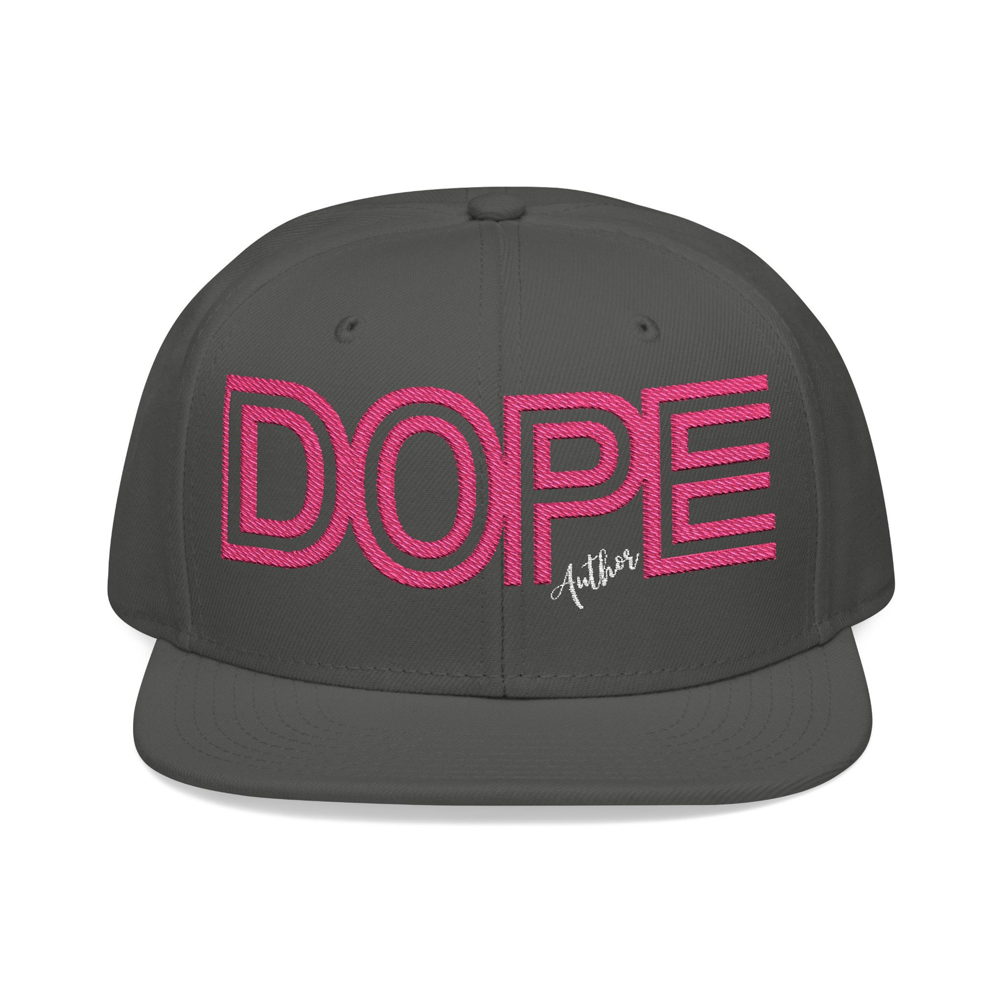 Personalized DOPE Snapback | Hat | Unisex | Charcoal Grey & Pink