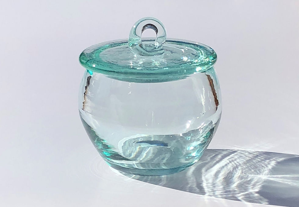 サムネイル： 琉球グラスとティーライト Handmade Ryukyu Glass and Lid with scented tea lights