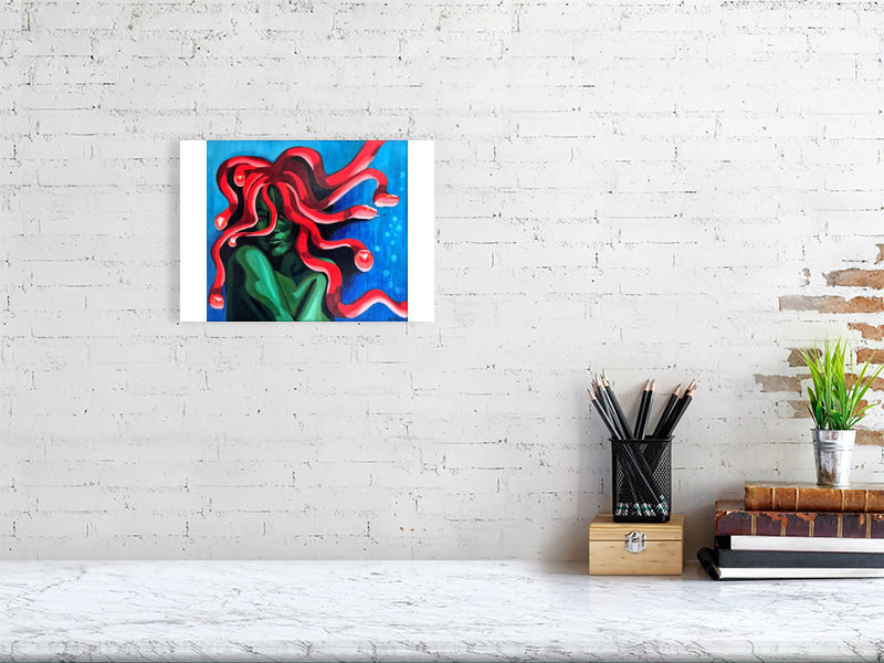 Thumbnail: mermaid merdusa underwater snakes hair woman oil painting portrait gorgon greek myth