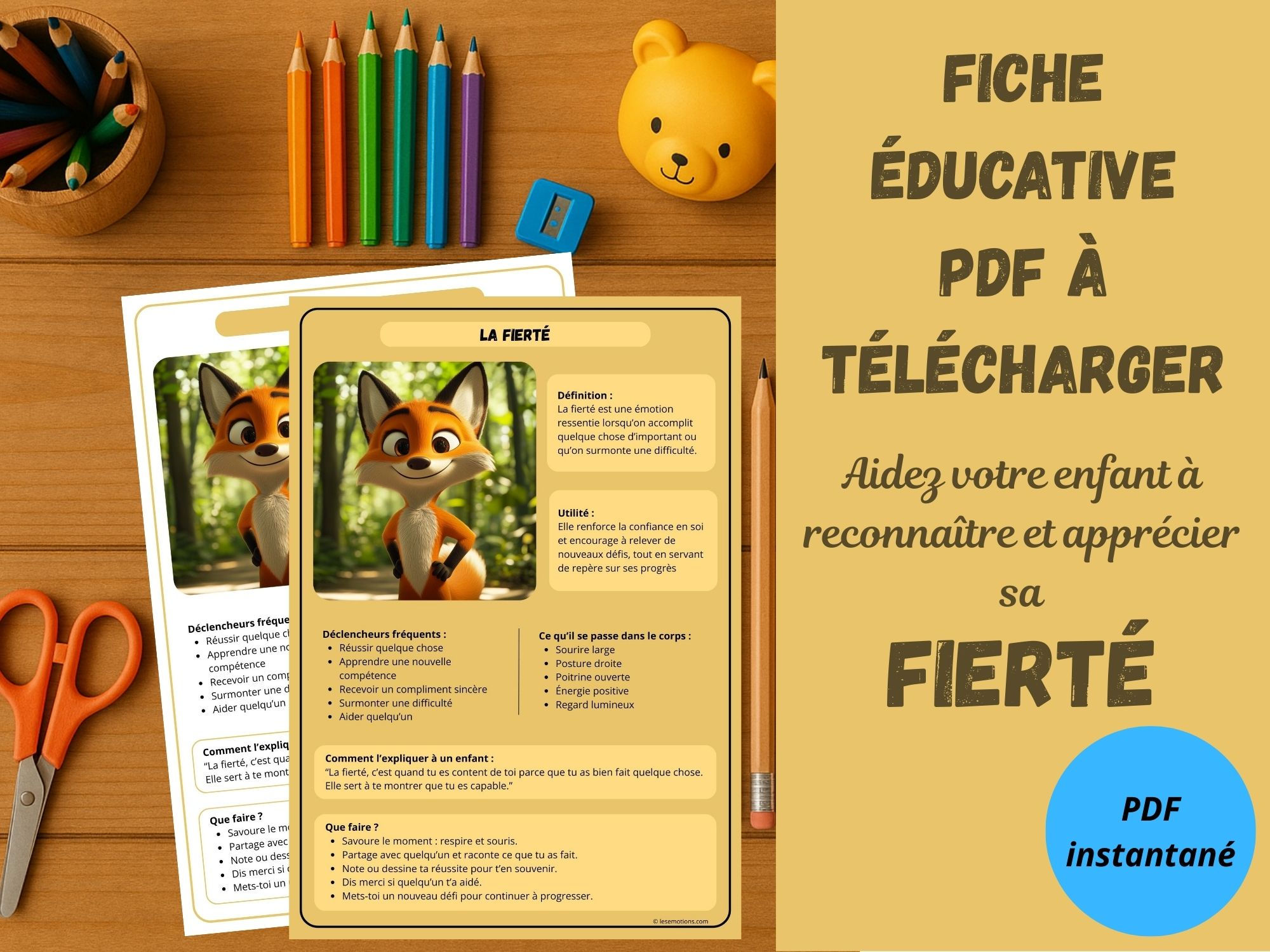 Fiche émotion - La fierté