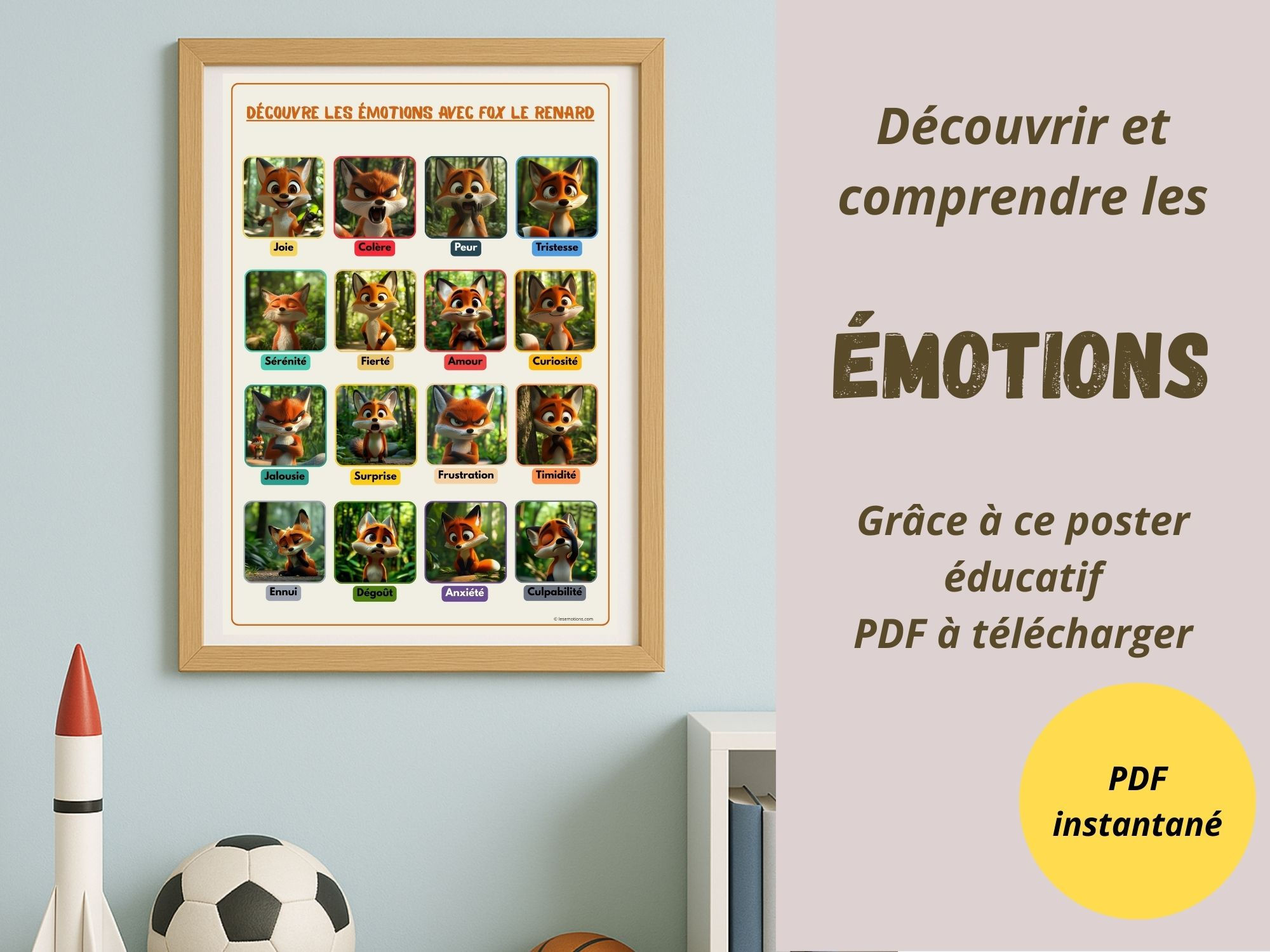 Poster # 1 : ludique et coloré, pour apprendre à reconnaître les émotions