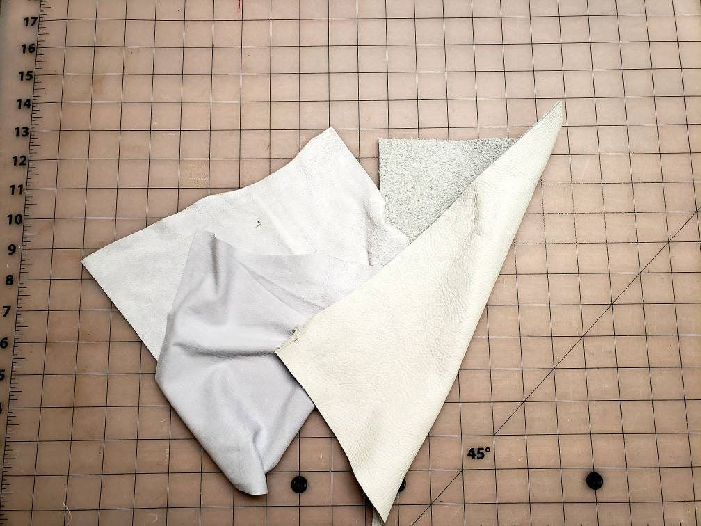 Leather Sample Pack for Ecoprinting, Lambskin and Cowhide, Different weights, Pr