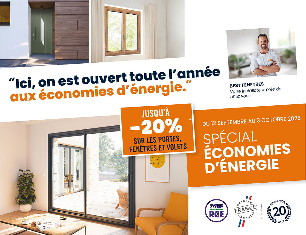 Spécial économies d’énergie : jusqu’à -20 % sur vos portes, fenêtres et volets