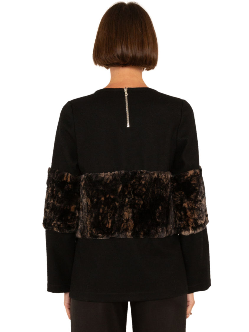 الصورة المصغرة: WOOL TOP WITH FUR BAND