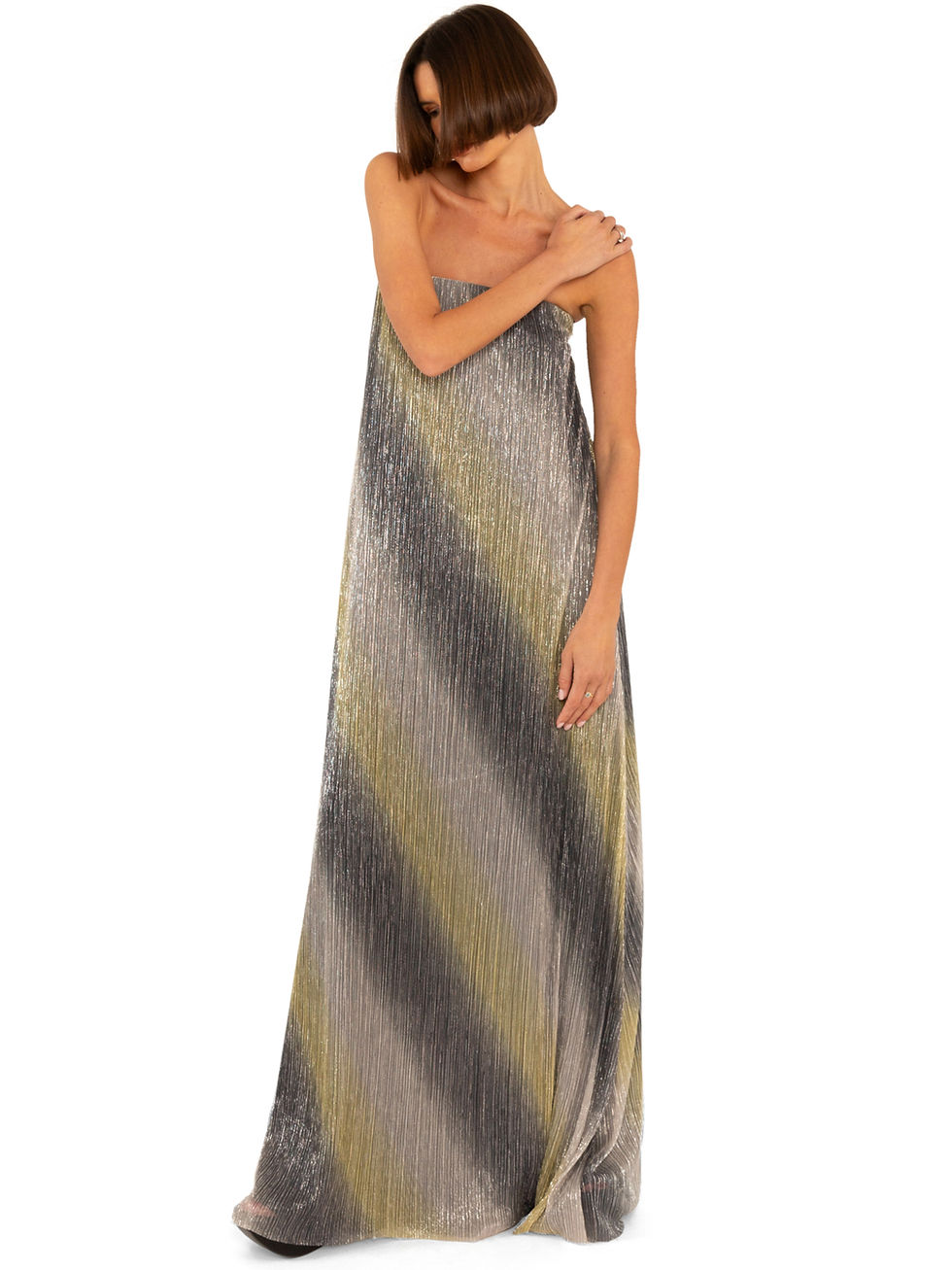 Miniatura: METALLIC STRAPLESS MAXI DRESS