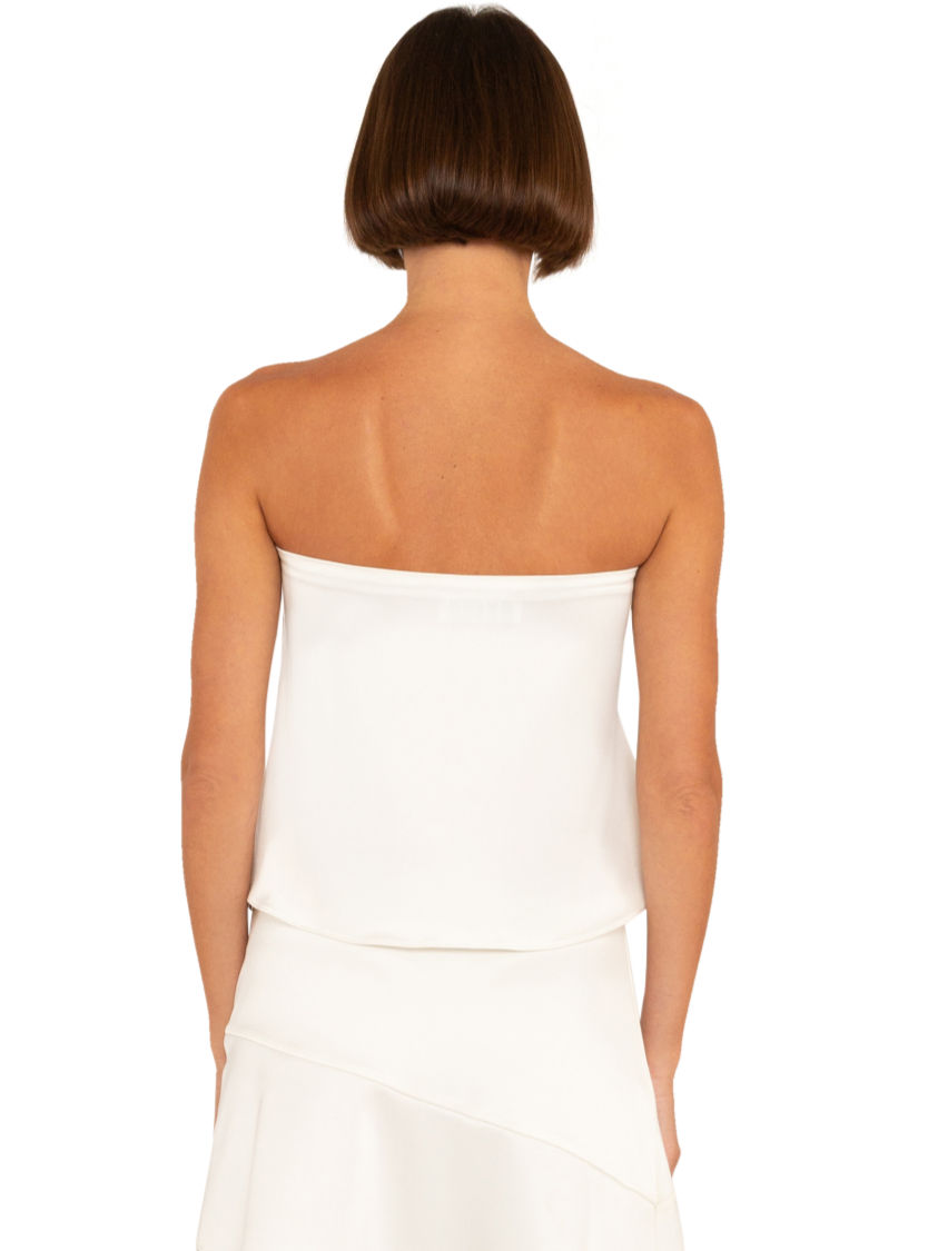 Thumbnail: WHITE SHORT STRAPLESS TOP