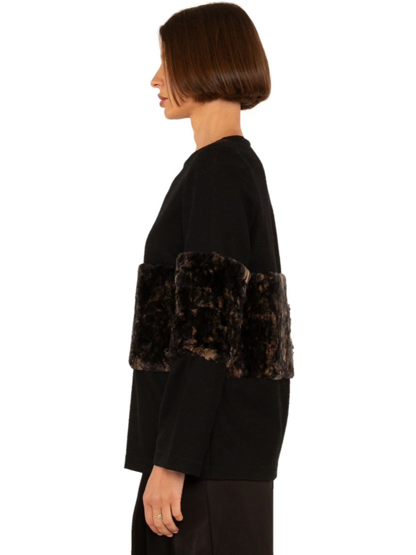 الصورة المصغرة: WOOL TOP WITH FUR BAND