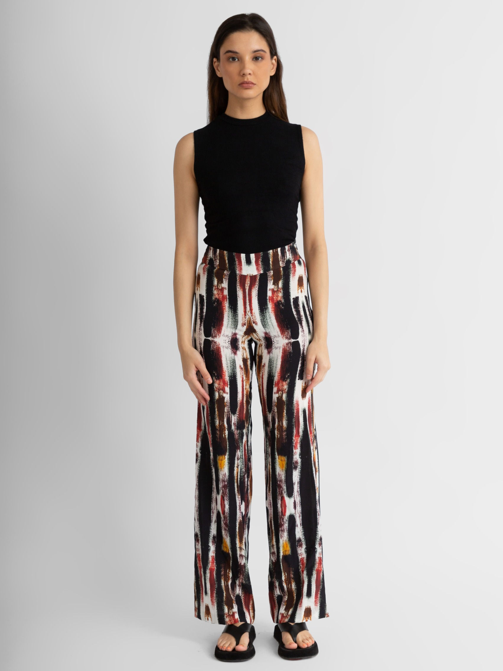 PRINTED SILK PANTS